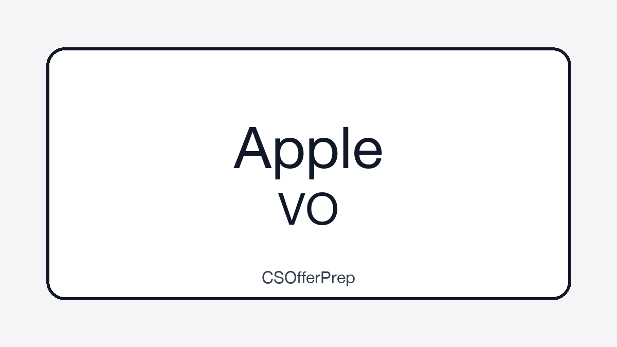 Apple SWE VO 面经｜Coding、项目深挖、系统设计与 BQ 复盘