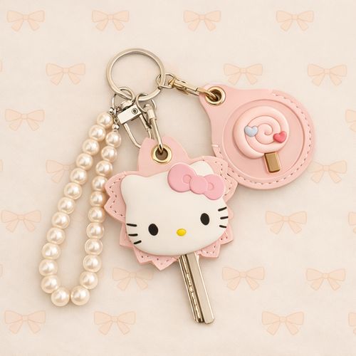 Hello Kitty Key Charm Set – Pink Pearl Edition