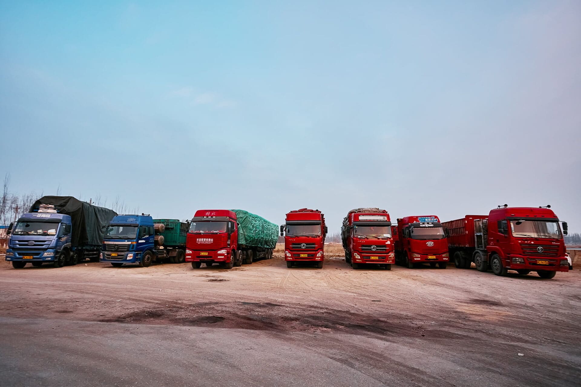 Loaded trucks