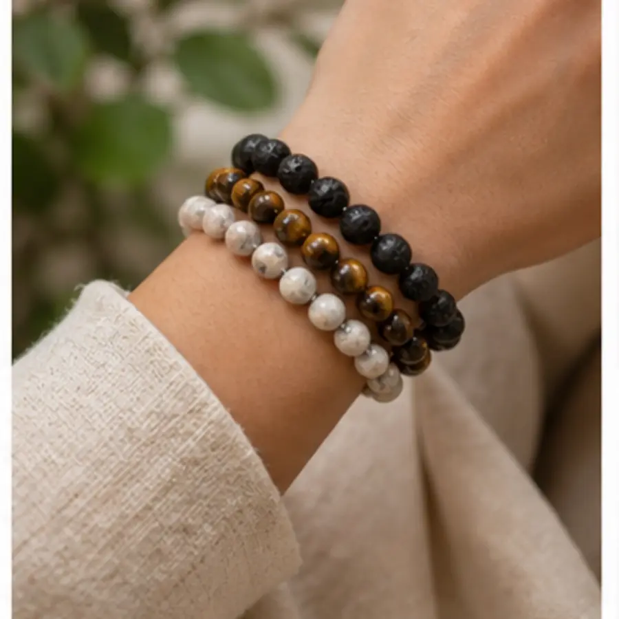 Layered bracelet look