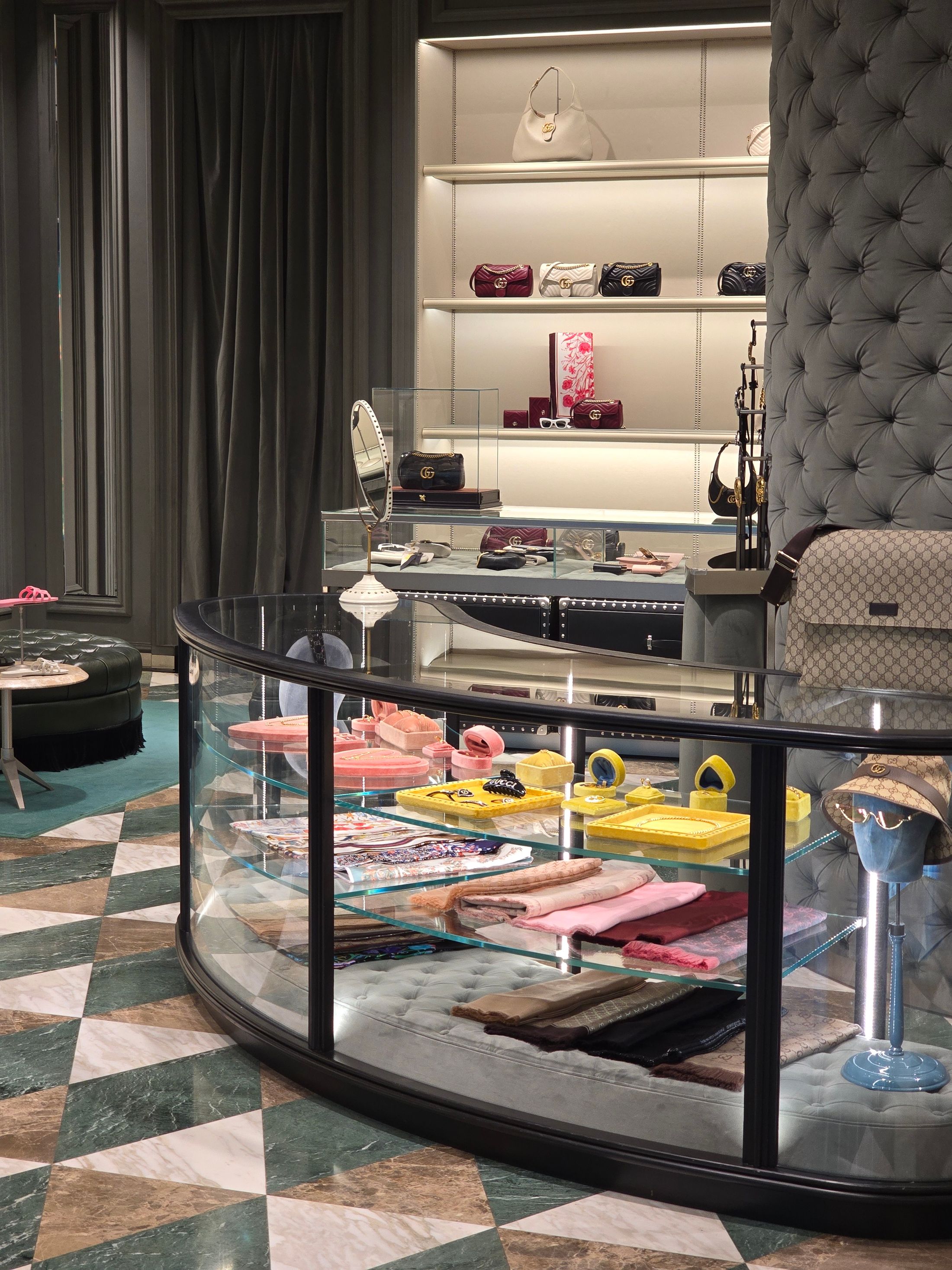Luxury boutique accessories display
