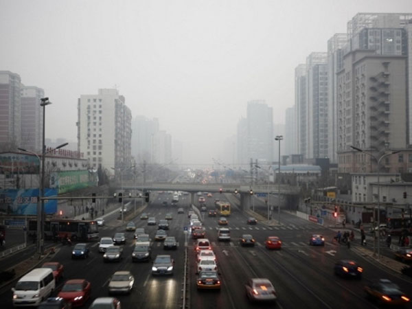 smoggy sky of beijing
