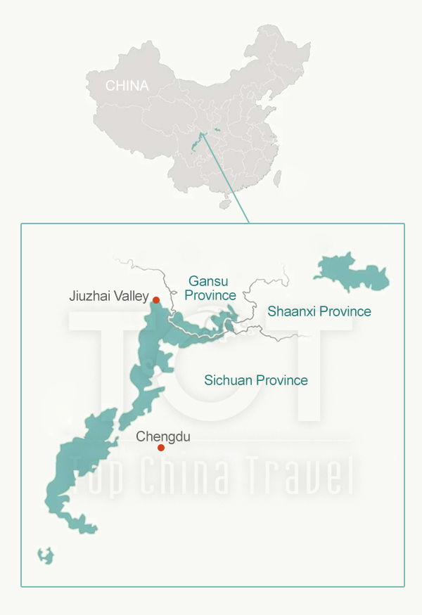 Wild giant pandas map
