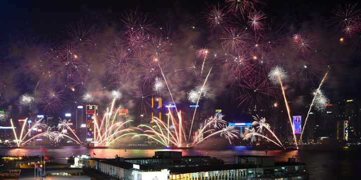 chinese new year fire work show