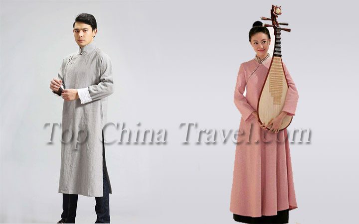 traditional chinese clothing changpao for male & female