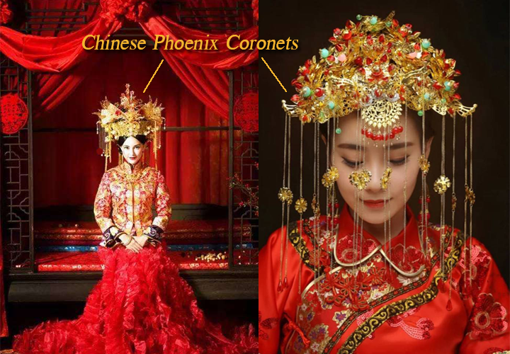 chinese wedding dress traditional phoenix coronets