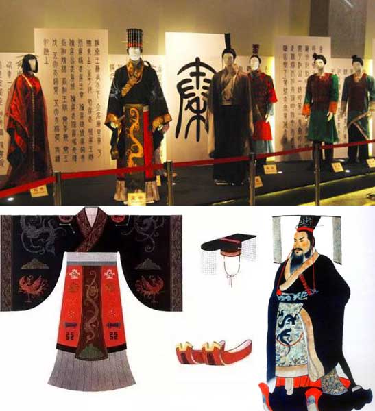 Imperial dressing during Zhou Dynasty displayed in museum