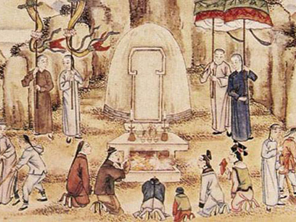 Visiting ancesters’ tomb