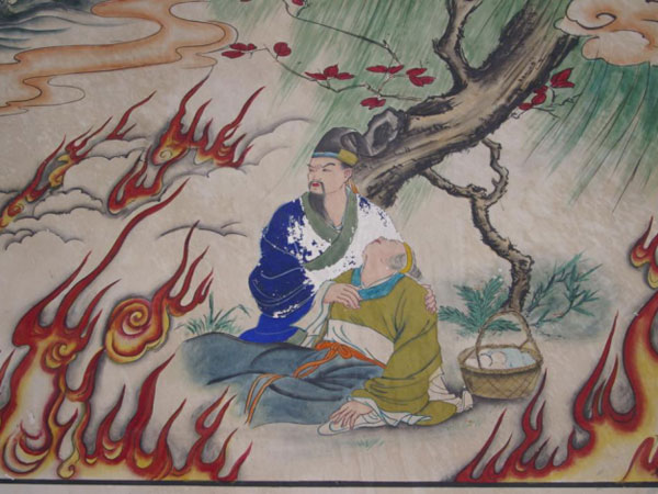 Jie Zitui and his mother