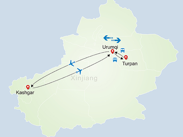 /pic/china-tour-map-600X450/urumqi-turpan-kashgar-urumqi.jpg