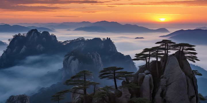 Huangshan Sunrise and Cloud Sea