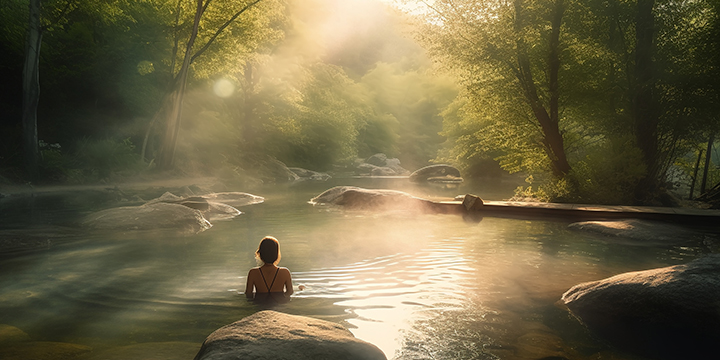Hotspring in Forest