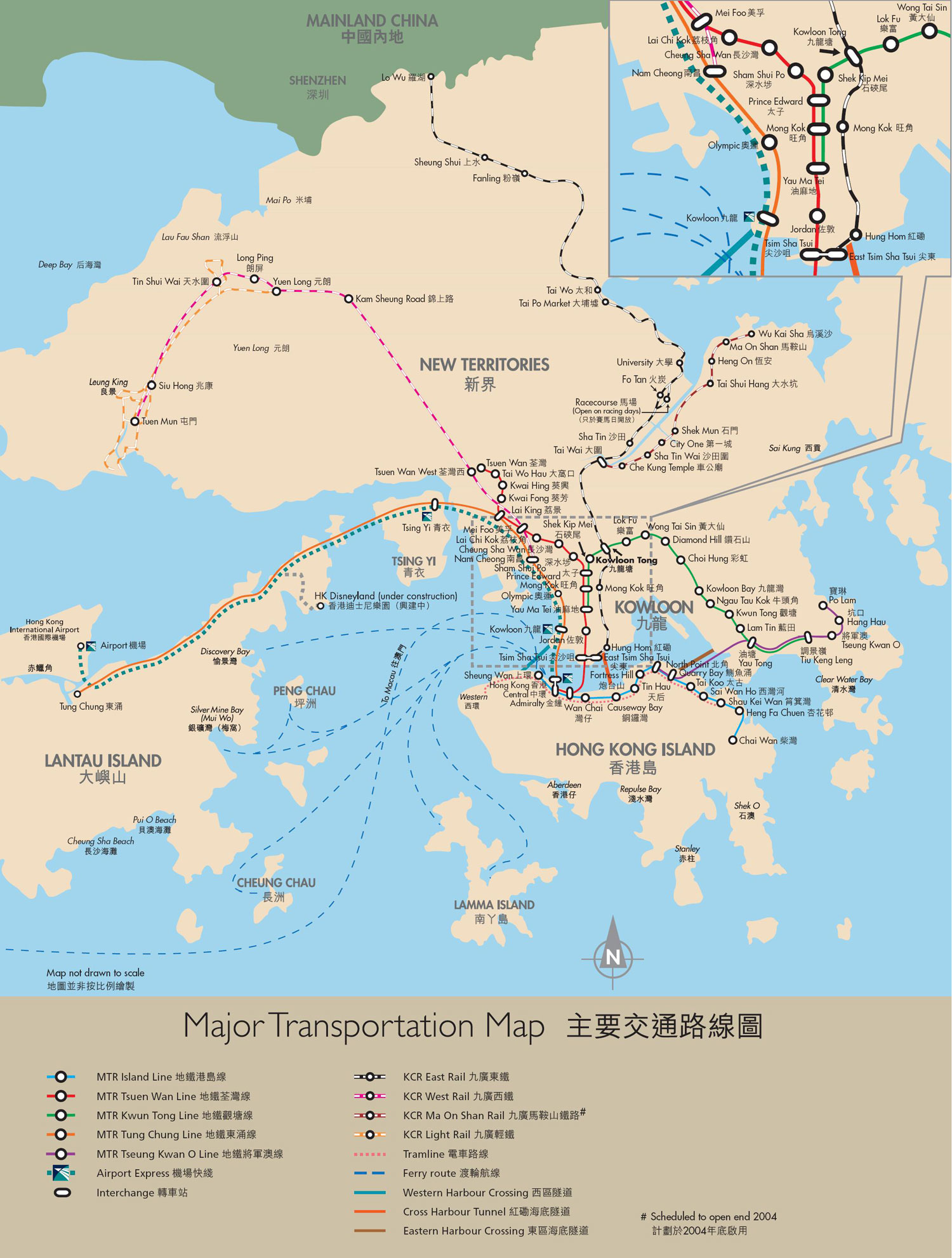Hong Kong Transportation Map