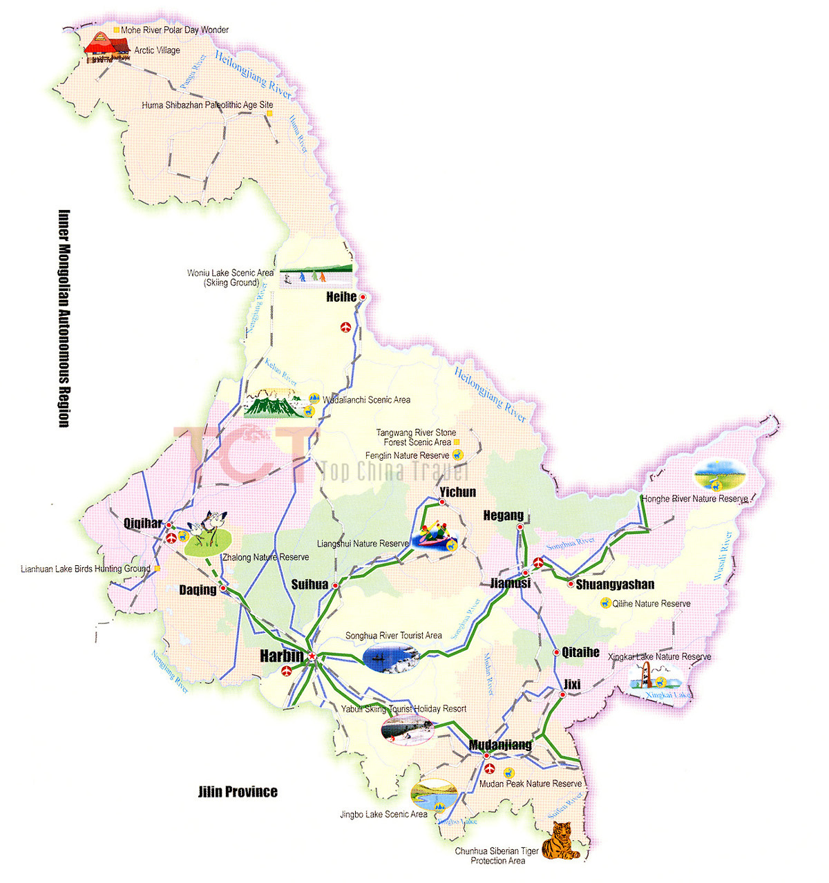 Heilongjiang Tourist Map