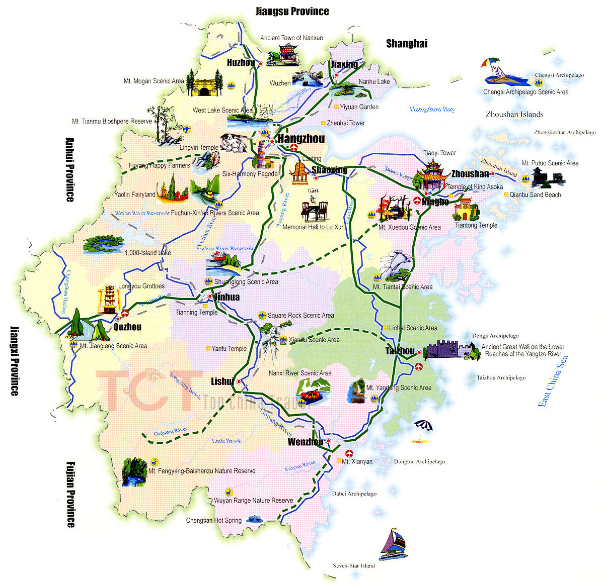 Zhejiang Tourist Map