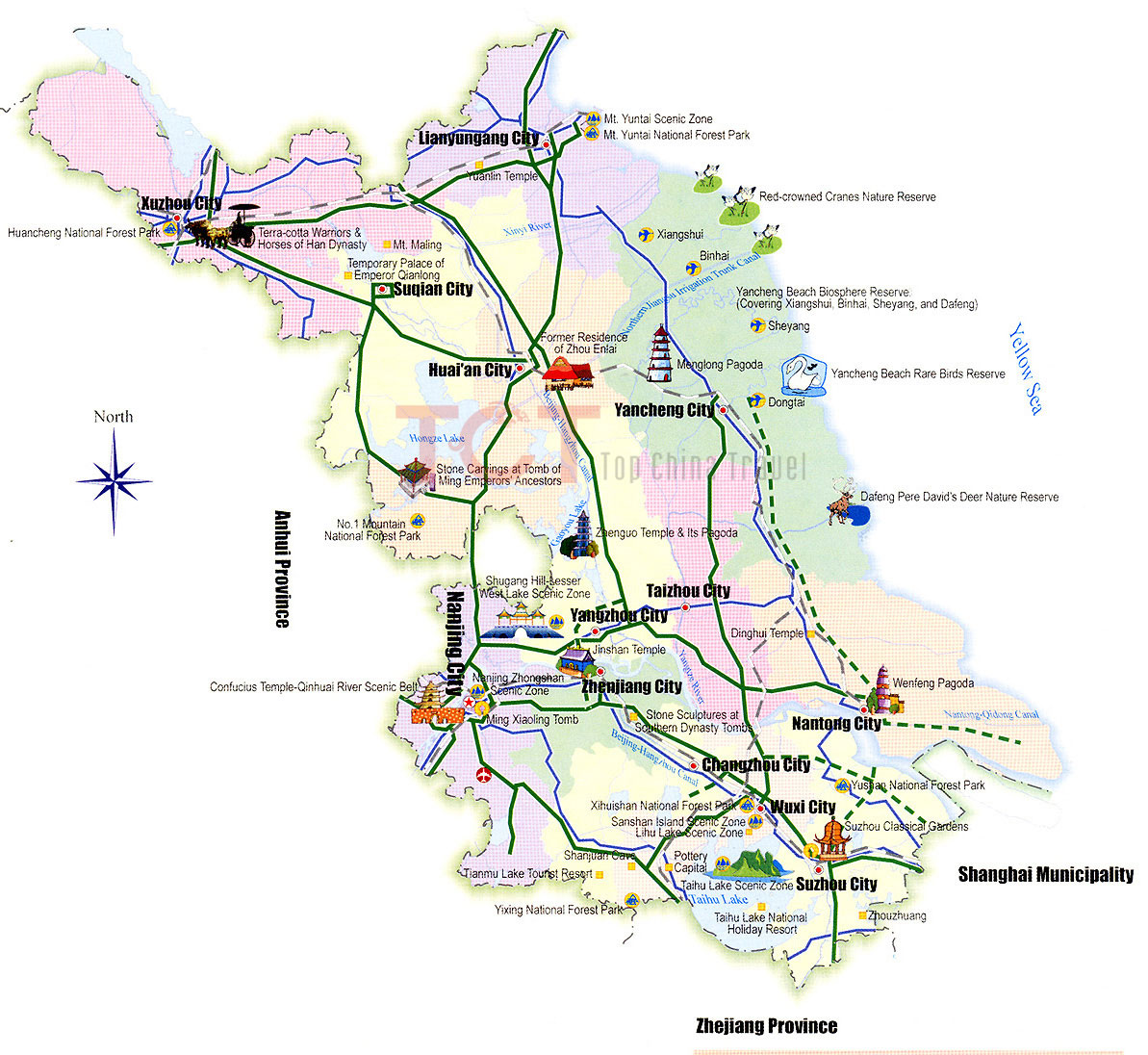Jiangsu Tourist Map