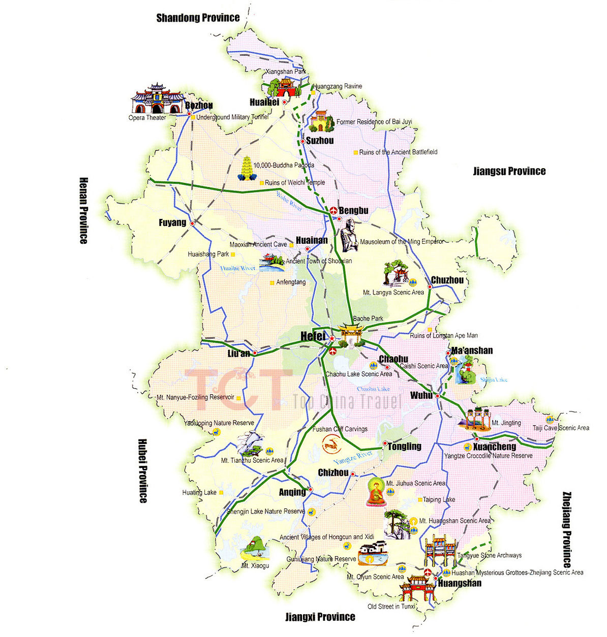 Anhui Tourist Map