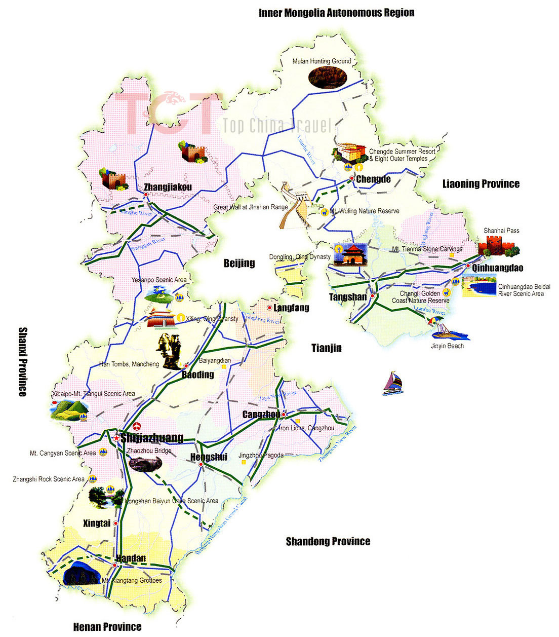 Hebei Tourist Map