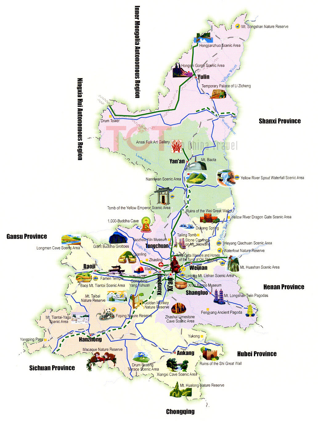 Shaanxi Tourist Map