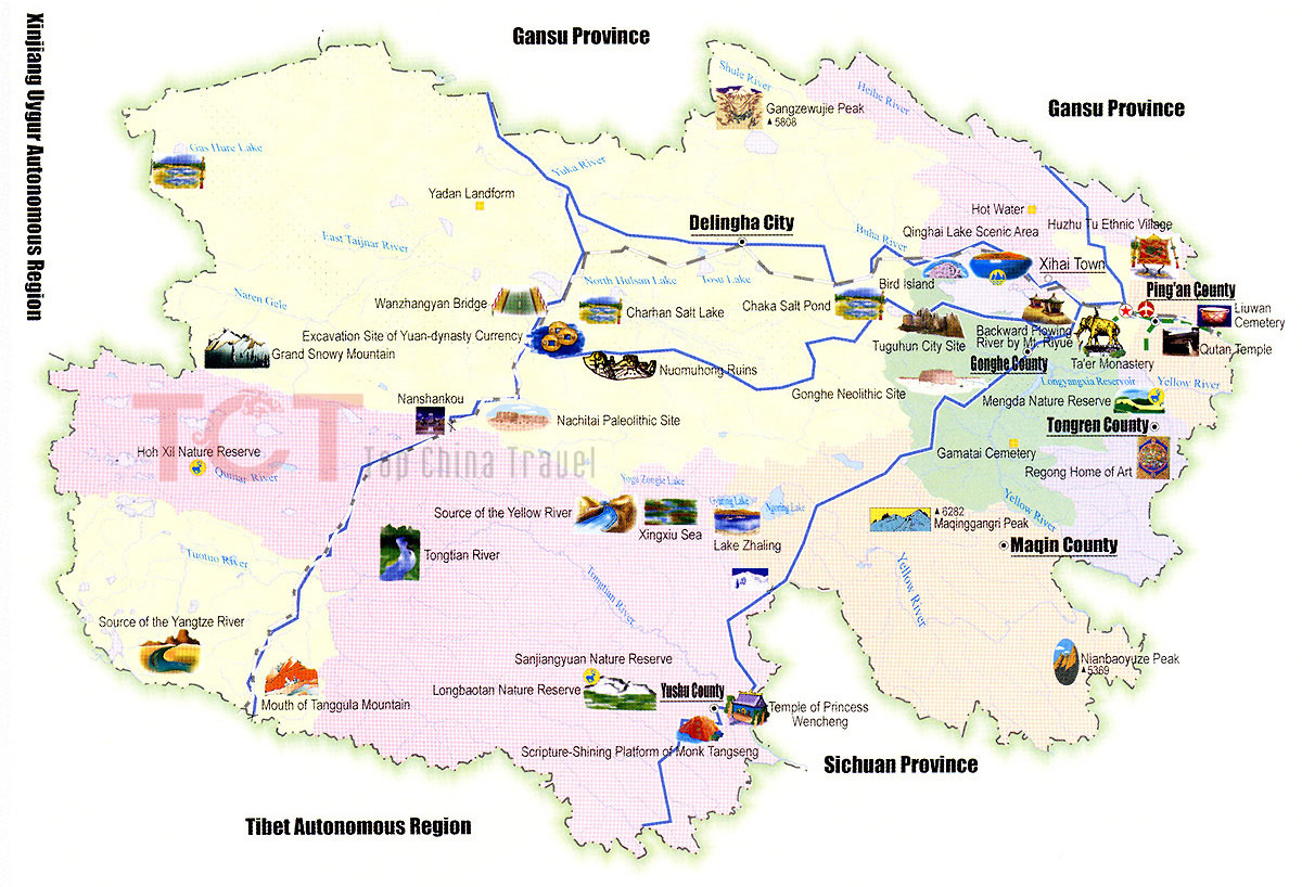 Qinghai Tourist Map