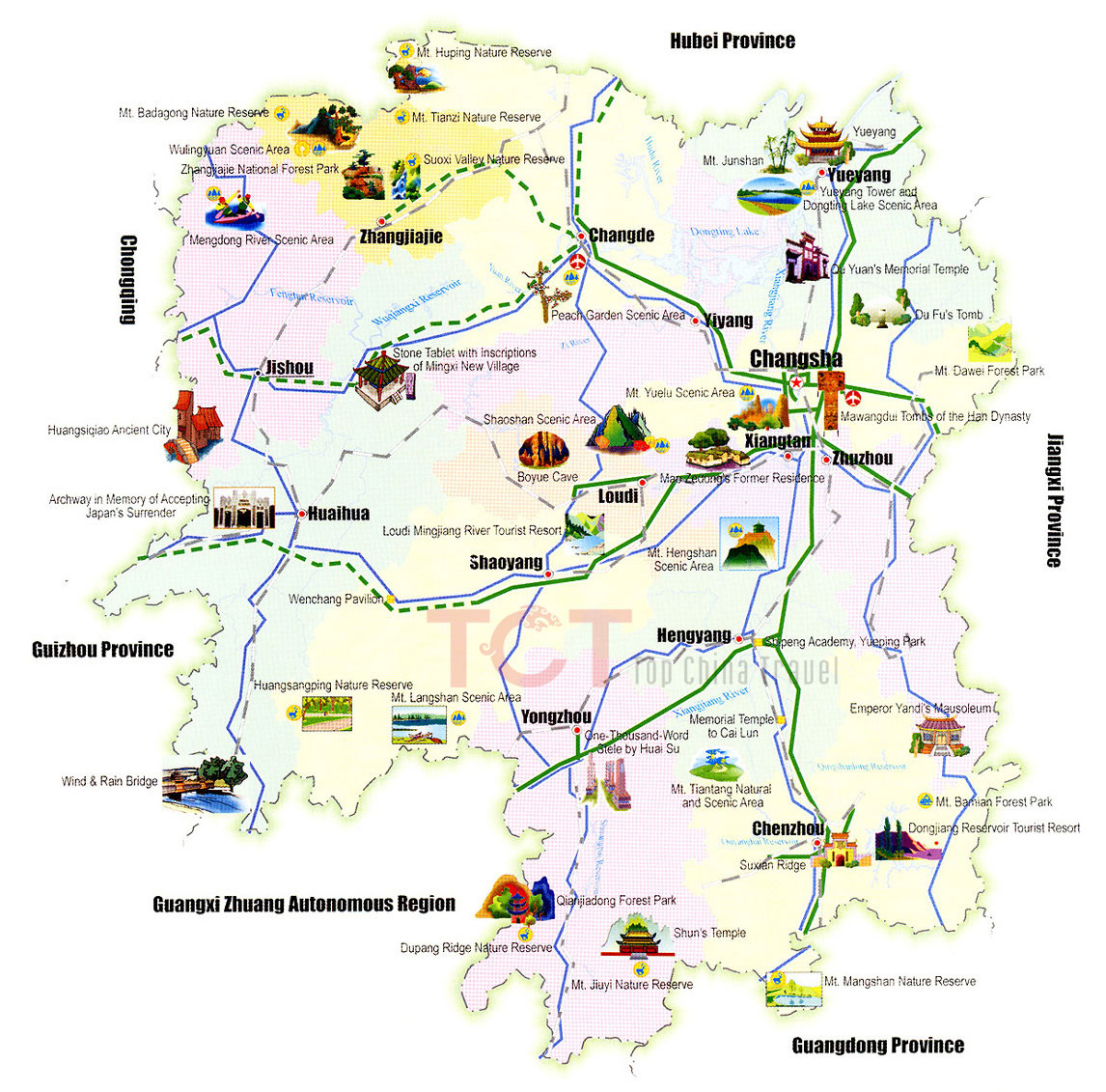 Hunan Tourist Map