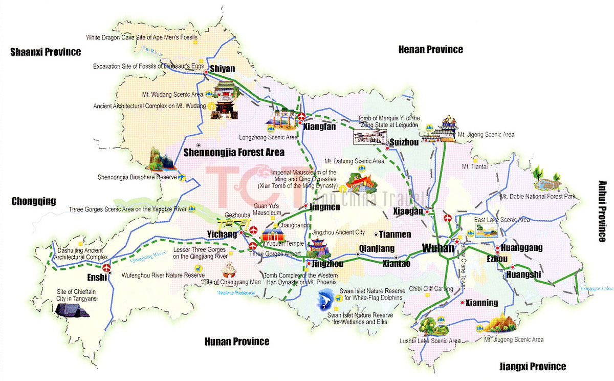 Hubei Tourist Map