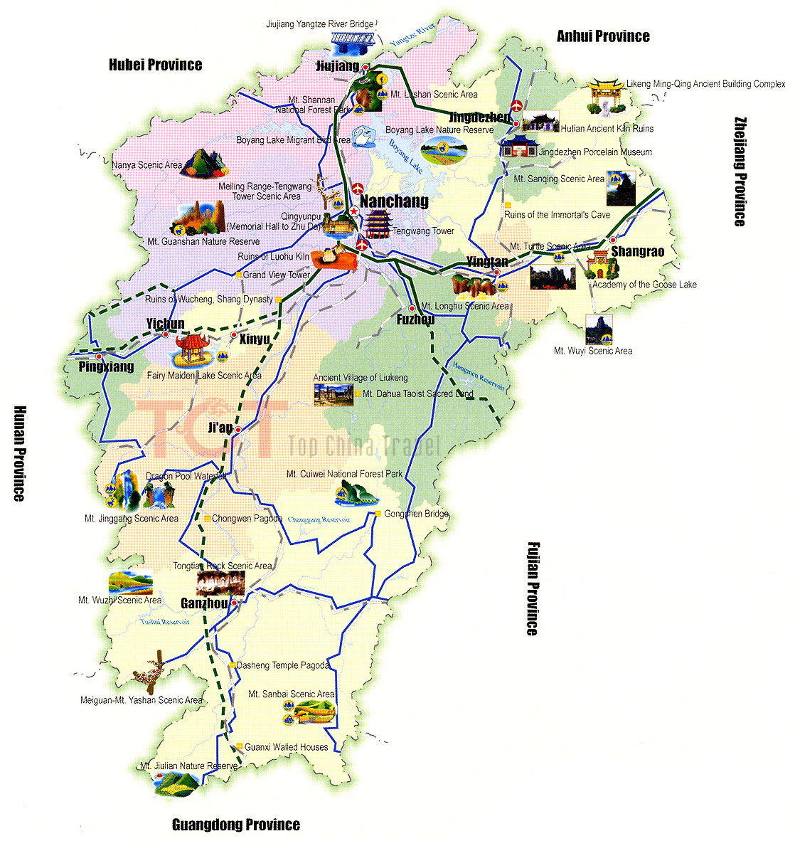 Jiangxi Tourist Map