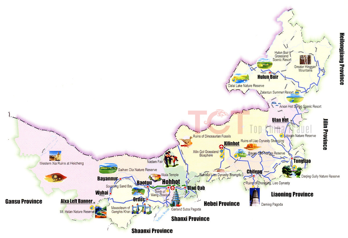 Inner Mongolia Tourist Map