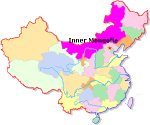 Inner Mongolia Location Map