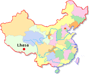Lhasa Location Map