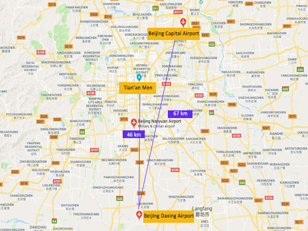Beijing Daxing Airport Location Map
