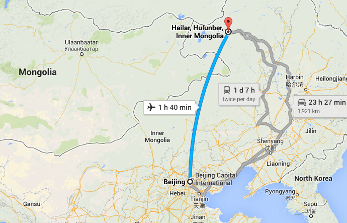 Travel from Beijing to Hailar