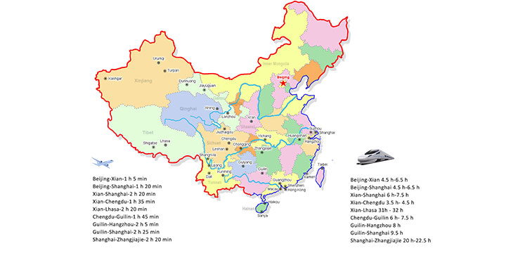 getting around in China by plan and train
