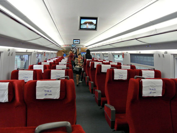 1st class seat of high speed train China