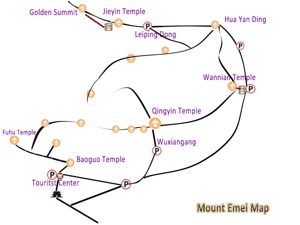 Mount Emei tourist map-how to plan a trip to Mount Emei