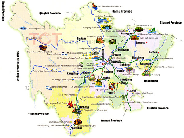 Sichuan tourist map