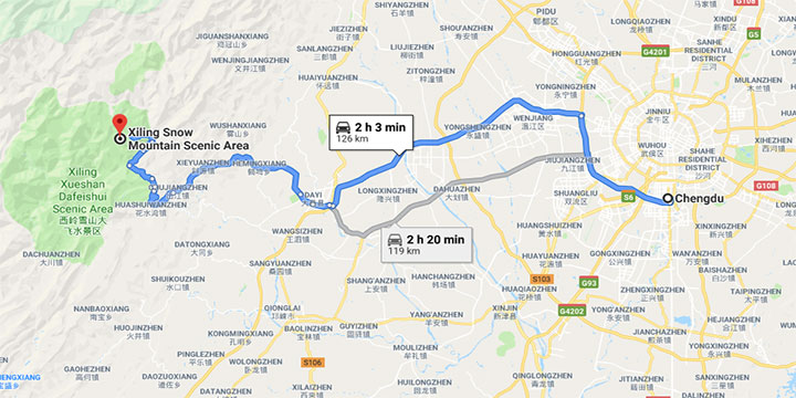 How to get to xiling snow mountain from Chengdu