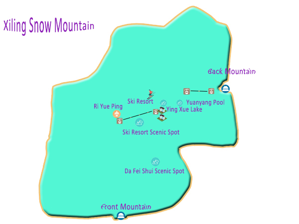 Xiling Snow Mountain Tourist Map