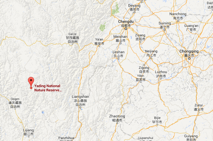 Location of Yading National Reserve Location of Yading National Reserve