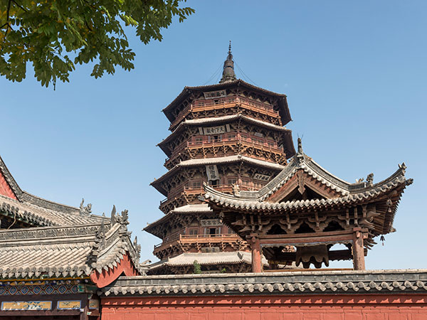 sakyamuni pagoda of fogong temple, shanxi province china