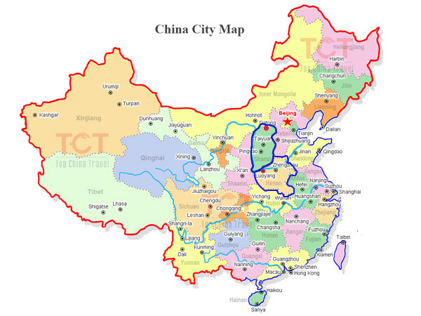 Datong vs Luoyang on China map