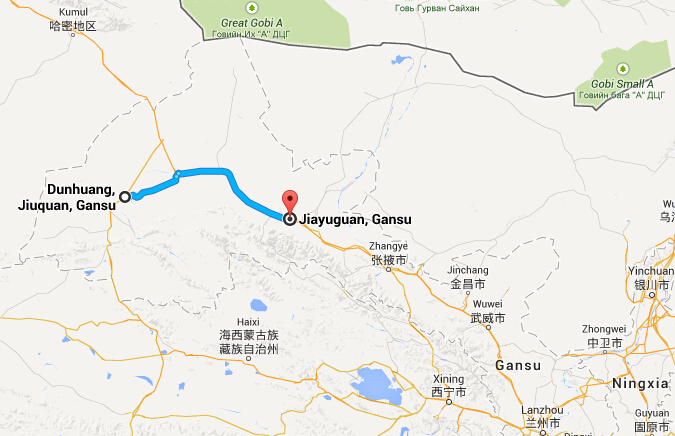 Jiayuguan-Dunhuang Map