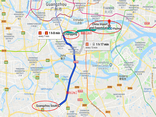 Get to Canton Fair from Guangzhou South Railway Station