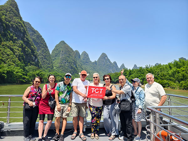 Our clients on the Li River Cruise