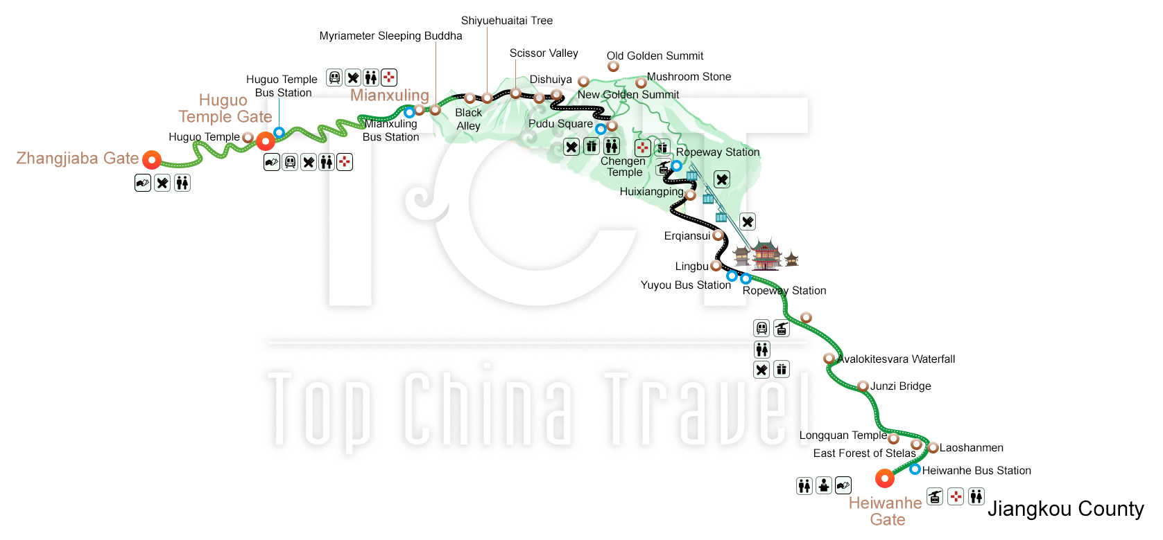 Map of Fanjing Mountain