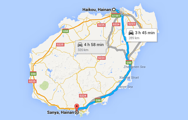 Travel from Haikou to Sanya