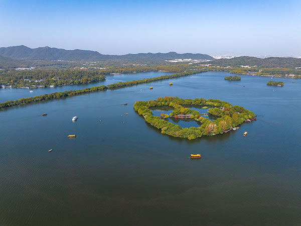Three Pools Mirroring the Moon Island