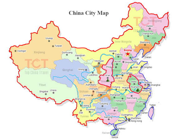 Huangshan VS Huashan on China map