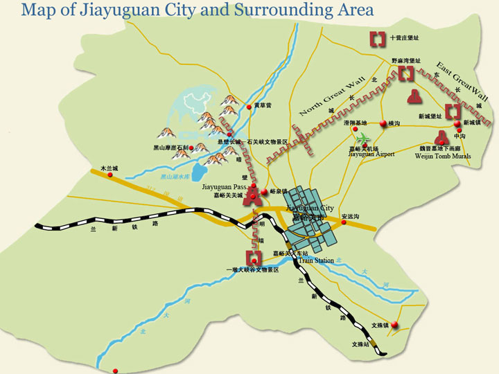 Jiayuguan Map Jiayuguan Map