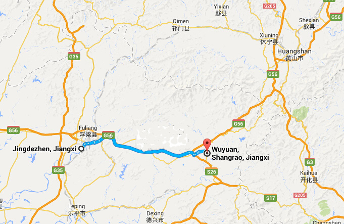 Travel from Jingdezhen to Wuyuan